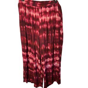 Torrid size 1 women’s burgundy tie dye wide leg gauze pants casual baggie